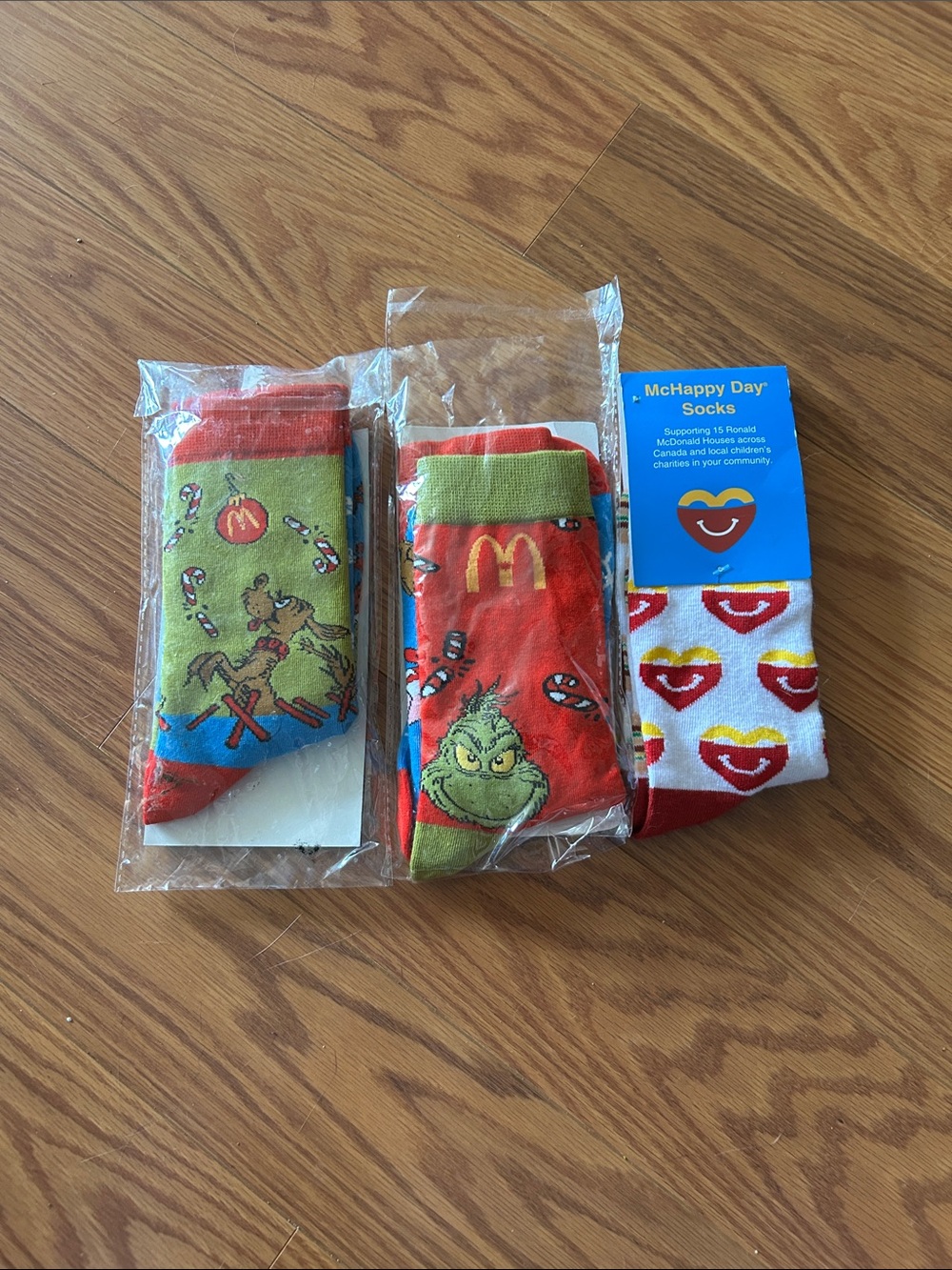 McDonald's McHappy Day Sock Set - Red, Green, White